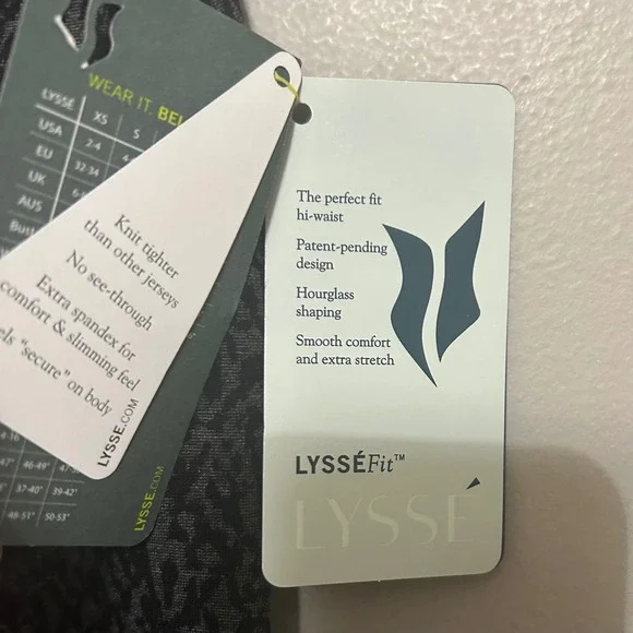 Lysse Sketch Animal Leggings Women XS Charcoal Black NEW High Waist Shaping - Picture 6 of 15